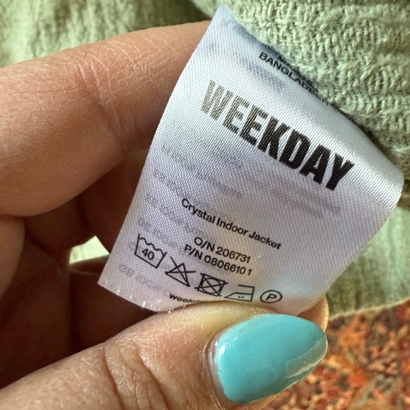 Weekday Crystal Indoor Jacket Light Green Women’s Size Medium - Picture 6 of 9